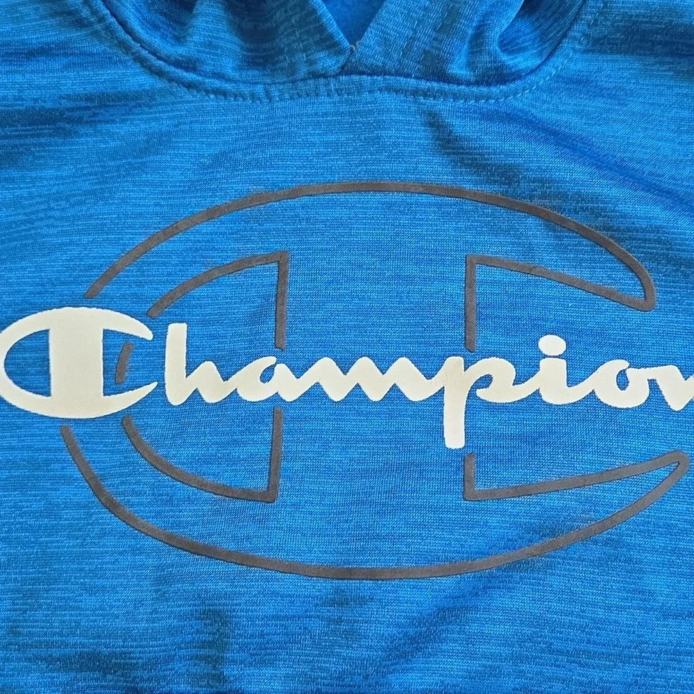 NWOT 2 PC Champion Boys Kids Hoodie Top & Black Joggers with Blue Logo Size 4/5